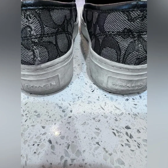 Coach Women’s Black Slip-On Trainers Sneakers GUC size 7.5 - Picture 4 of 14